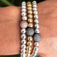 Women's Silver and Gold 5mm Crystal Charm Beaded Bracelets handmade at  RM KANDY
