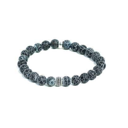 Mens Sardonyx 8mm Dark Blue Beaded Bracelet at RM KANDY