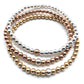 Womens Silver 14K rose gold 14k Gold 4mm Beaded Bracelet set custom made at RM KANDY