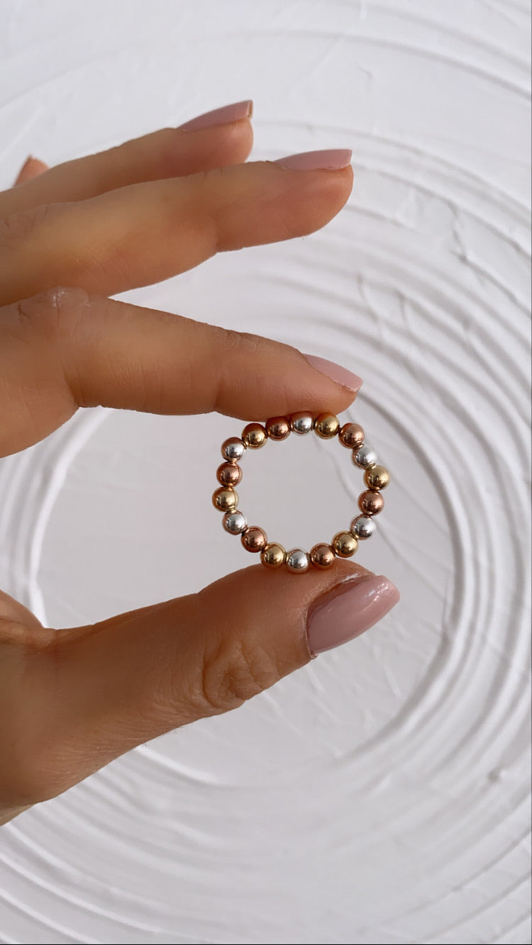 Rose gold sale beaded ring